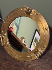 Vintage Brass Porthole Mirror Nautical Hanging Gallery Wall