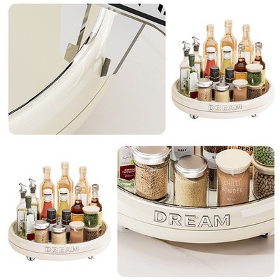 Rotating Kitchen Storage Tray Waterproof C ondiment Holder Kitchen Accessory