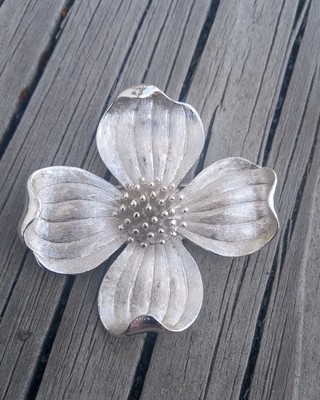 Crown Trifari flower Brooch Pin Silverstone Flower Power