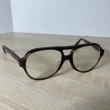 Vintage Titmus TOZ87 5 3/4 Eyeglasses Aviator Brown 52-16 Frames READ DESC