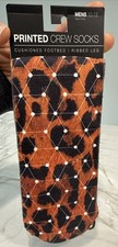 Cheetah Leopard Animal Print Printed Crew Liner Socks Men's Sock Size 10-13