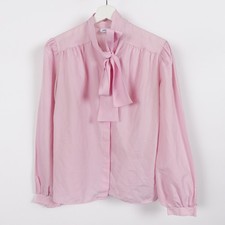 Vintage 70s Women's Neck Tie Scarf Button Shirt Size Medium Made in USA Disco
