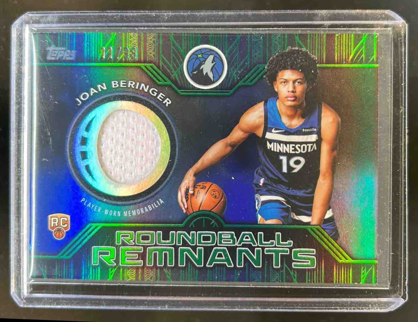 2025-26 Topps Joan Beringer Rookie Roundball Remnants Jersey Green Rainbow #/99