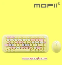 MOFII Candy Mixed Color Wireless 2.4G Keyboard And Mouse Set Yellow