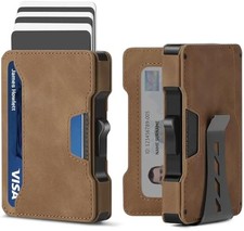 Mens Wallet Minimalist Wallet for Men with Money Clip Slim Pop Up Card Holder