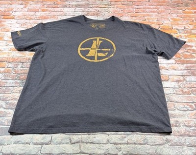 Leupold Optics T Shirt Mens XXL Gray Gold Short Sleeve Official Gear Scopes Tee