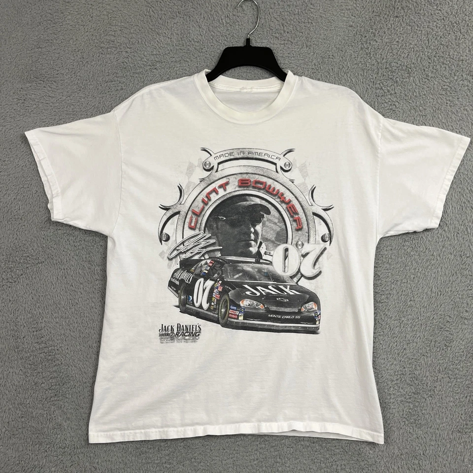 Clint Bowyer 07 NASCAR T Shirt Mens M/L Jack Daniels Racing RCR USA VTG 2006 - Image 3 of 4