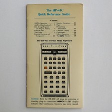 Quick Reference Guide for Hewlett Packard HP-41C Calculator