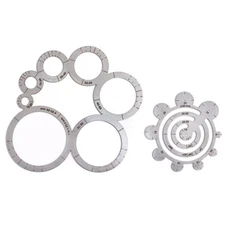 2pcs Steel Circle Ruler Stencil for Leather Cutting Tool, Metal Leather Craft...