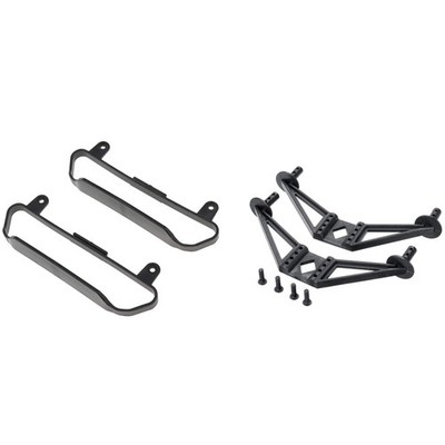 2 Stück 1/10 RC Auto Chassis Side Bar Side Step Slider & 2 Stück Karosseriehalterung 4278