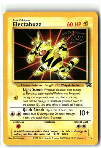 1999 Electabuzz ⭐️ 2 Wizards Black Star Promos WOTC Pokemon Mint Front/NM Back