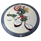 Vintage Colt Porcelain Sign - Marvin the Martian Ray Gun Colt Sign
