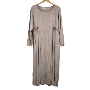 Aly Wear Linen Dress Womens Large Lagenlook Cottage Peasant Minimal Amish USA