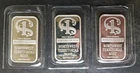 Lot of Three Northwest Territorial Mint 1oz Silver Bars in Plastics