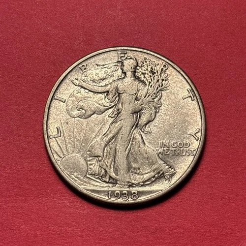 (1) Beautiful Vintage 1938-D Walking Liberty Half Dollar CHOICE VF-VERY FINE