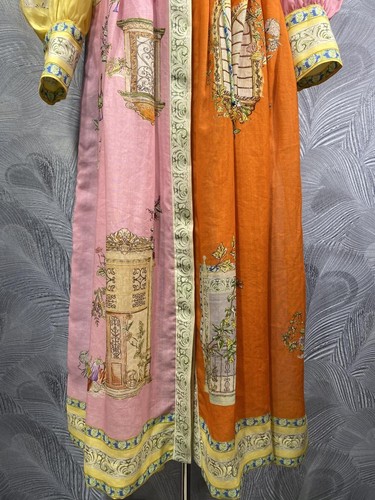 Women's 2025 Summer New Lapel Silk Printed Long Dress - Picture 7 of 10
