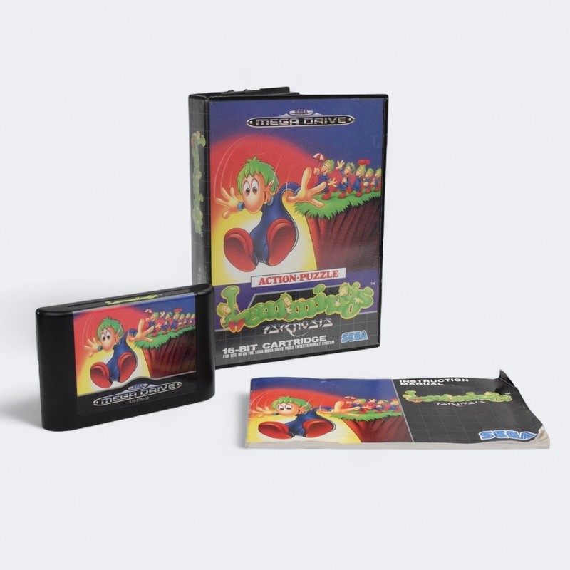 Sega Mega Drive Lemmings Boxed CIB Pal Version Tested Action Puzzle 16 bit