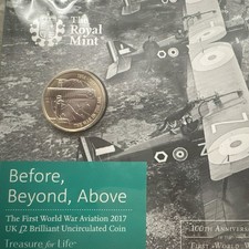 BUC 2017 First World War Aviation “Before, Beyond, Above” £2 coin. Royal mint.