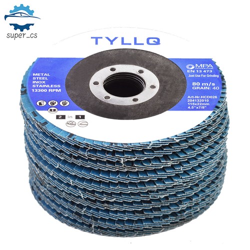 10/50 × 115mm Flap Disc 40 60 80 100 120 Grit Zirconia Grinding Sanding Wheel - Picture 4 of 8