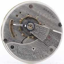 WALTHAM Gr. No. 18 9949946, 18s 7j POCKET WATCH MOVEMENT, RUNS DD