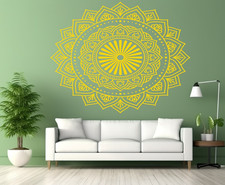 NEW Gold Lotus POP Mandala Wall Sticker – Large Boho Floral Vinyl Decor