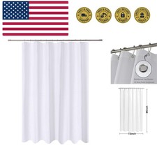 Fabric Shower Curtain Liner Extra Long 72 x 84 Inches with 2 Bottom Magnets, ...