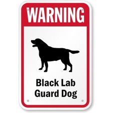 Black Lab Dog Sign Aluminum Weatherproof Outdoor Garden Plaque Durable