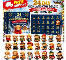 24 Days of 3D Highland Cow Magic Advent Calendar 2026 Christmas Free Shipping