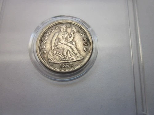 BETTER DATE 1842-O SEATED LIBERTY DIME, ATTRACTIVE ORIGINAL VF+