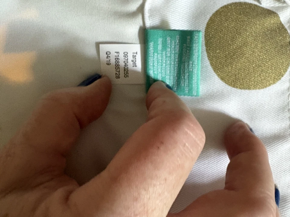 Bloqueo de luz 84" blanco con círculos dorados panel cortina Foto 3 de 4