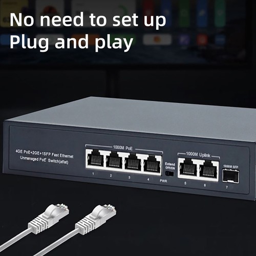 1000mbps 6 Port POE Switch IEEE802.3af/at 250meter Transmission Plug and Play - Picture 8 of 17