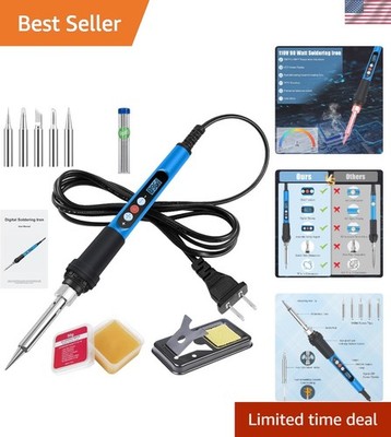 10-in-1 Soldering Iron Kit - 90W Adjustable Temp with Heat Resistance Handles