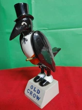 Vintage Old Crow Whiskey 9 1/4" Plastic Crow Bar Display