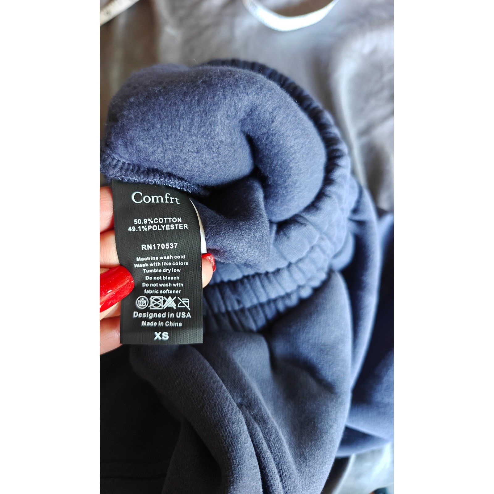 COMFRT CLOTHING Affirmation Sweatpants Midnight Blue XS Wide Leg Elastic Waist