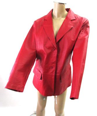 Chadwicks Vintage 90's Genuine Red Leather Button Front Jacket, NWT Size 20W