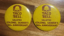 2 Vintage Taco Bell  advertising pinbacks.  