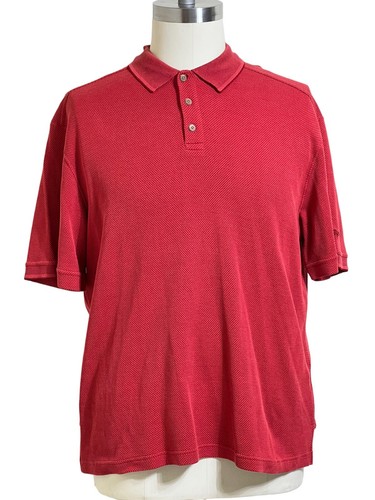 Tommy Bahama Men's Size XL Silk Cotton Polo Shirt Red Adult Short Sleeve Logo - Picture 1 of 9