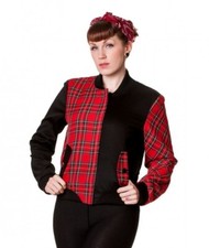 Banned Half Noir Half Rogue Tartan Jacket Size M