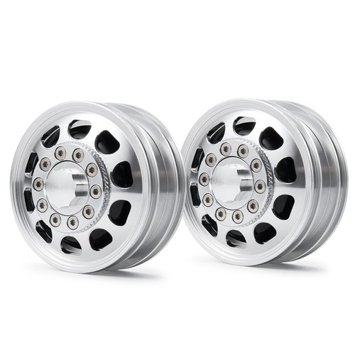 2/4 PIEZAS llantas de metal delanteras para 1:14 Tamiya Tractor Truck RC Car - Imagen 5 de 15