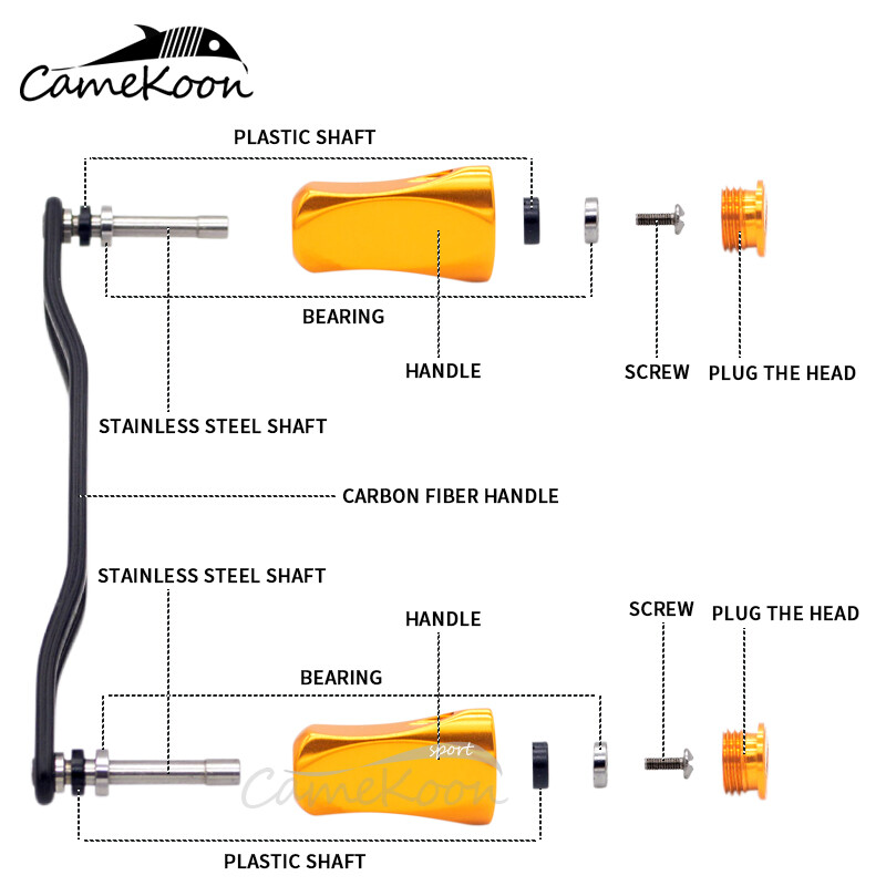 CAMEKOON Ultralight Carbon Handle For Daiwa Abu Shimano Baitcasting Reel  Handle