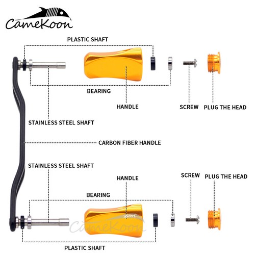 Mango de fibra de carbono de repuesto CAMEKOON para carrete de baitcast Daiwa Abu Shimano hágalo usted mismo - Imagen 6 de 18