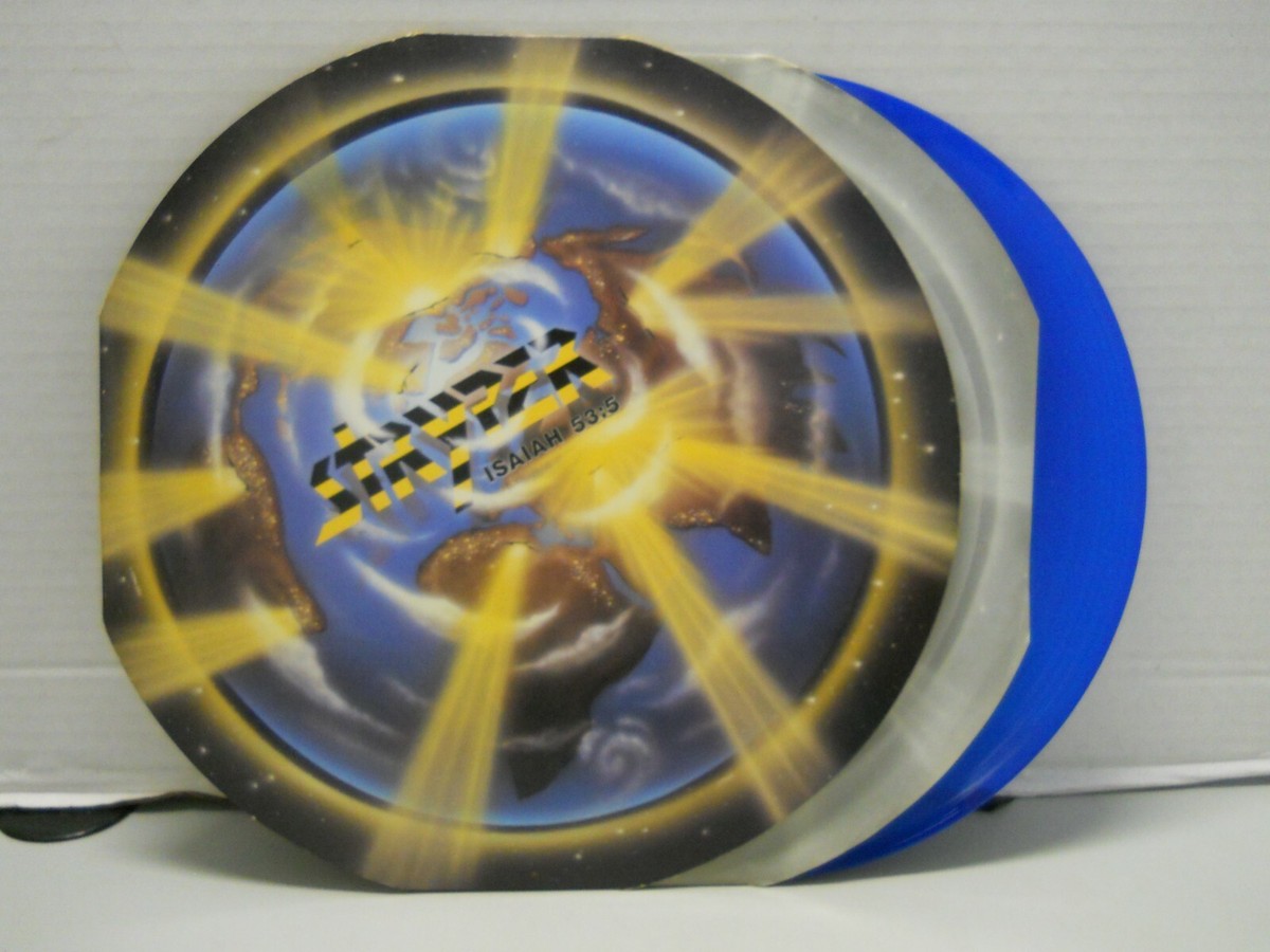 VINTAGE STRYPER Isaiah 53:5 BLUE Vinyl Record The Yellow and