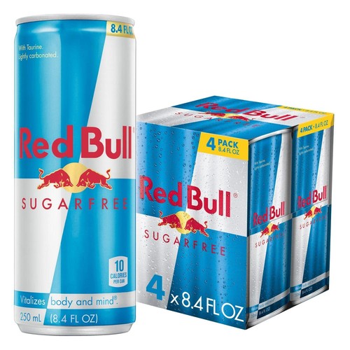 New Red Bull Energy Drink, Sugar-Free & Red Bull Flavor 8.4 Fl Oz Cans, (4 Pack) - Picture 13 of 16