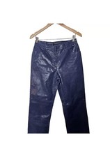 Vintage Y2K Escada Faux Snake Python Blue Bootcut Pants 38 0527