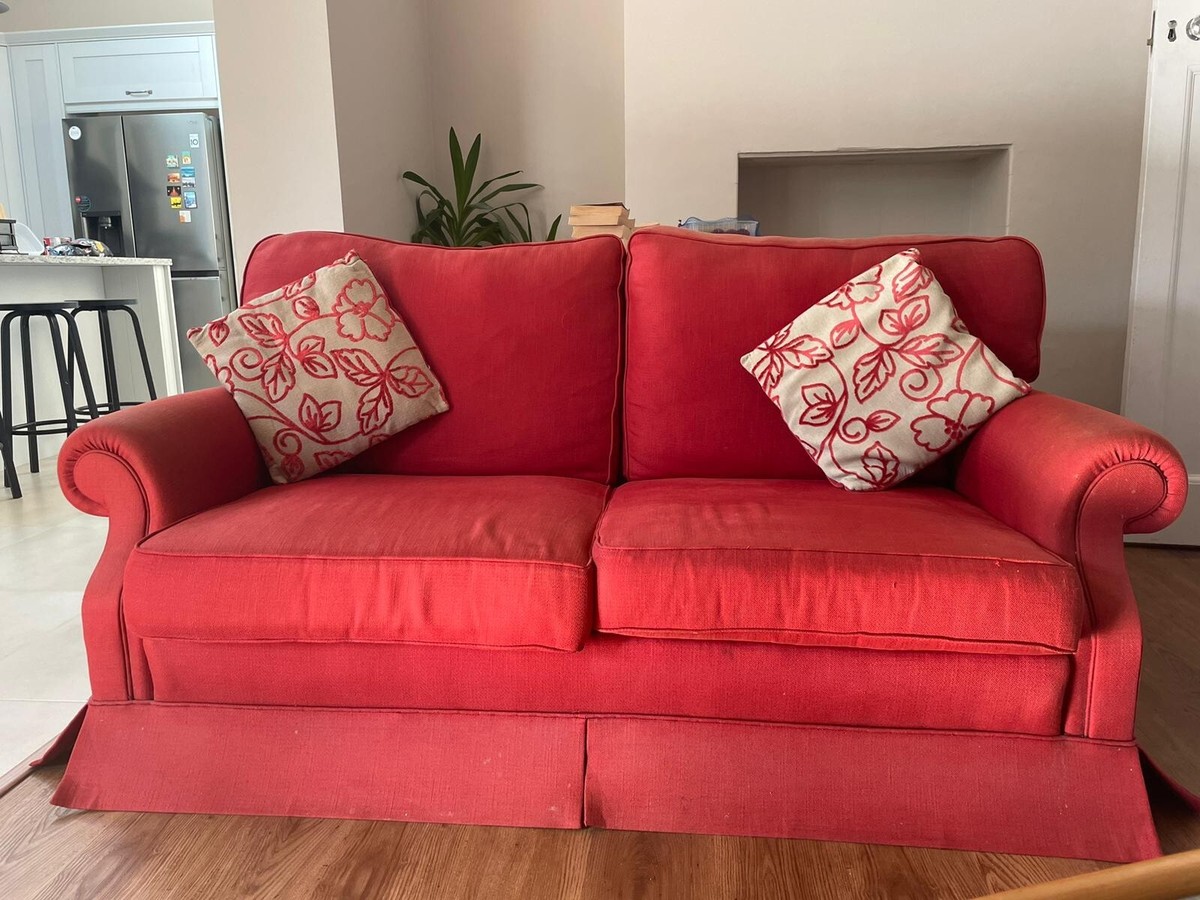Red Sofa good condition, wide and very comfortable, | eBay UK