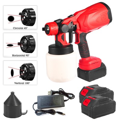 High Pressure Cordless Paint Sprayer Electric Airless HVLP Spray Gun w/ Battery