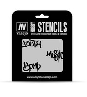 Vallejo Hobby Stencils: Street Art Num. 1 Markings Scale 1/35 125X125Mm