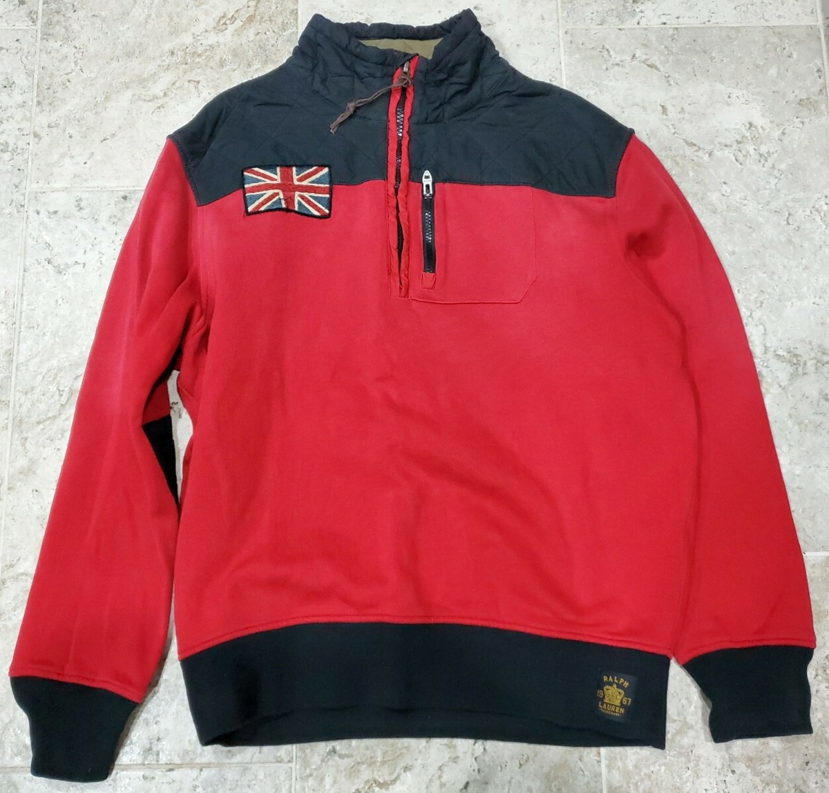 Polo Ralph Lauren 323952450005LAGUNA 関税送料込 SWEET POLO RALPH LAUREN VINTAGE BRITISH FLAG 1/4 ZIP