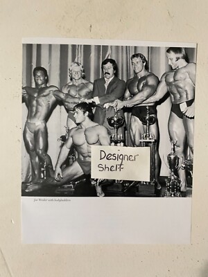 Arnold Schwarzenegger & Joe Weider Bodybuilder Trophy Scene Book Photograph