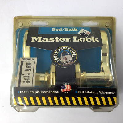 Master Lock Bed Bath Right Hand Door Gold Bright Brass